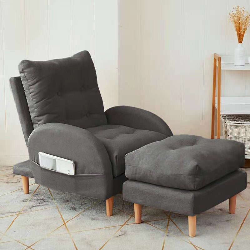 Linen Convertible Chair 24.8"L x 33.4"W x 36.2" H Chair for Living Room Grey Clearhalo 'Accent Chairs' 'accent_chairs' 'Chairs & Seating' 'furn' 'furn_accent_chairs' 'Furniture' 'furniture_accent_chairs' 'Living Room Furniture' 4993829