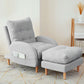 Linen Convertible Chair 24.8"L x 33.4"W x 36.2" H Chair for Living Room Light Gray Clearhalo 'Accent Chairs' 'accent_chairs' 'Chairs & Seating' 'furn' 'furn_accent_chairs' 'Furniture' 'furniture_accent_chairs' 'Living Room Furniture' 4993831