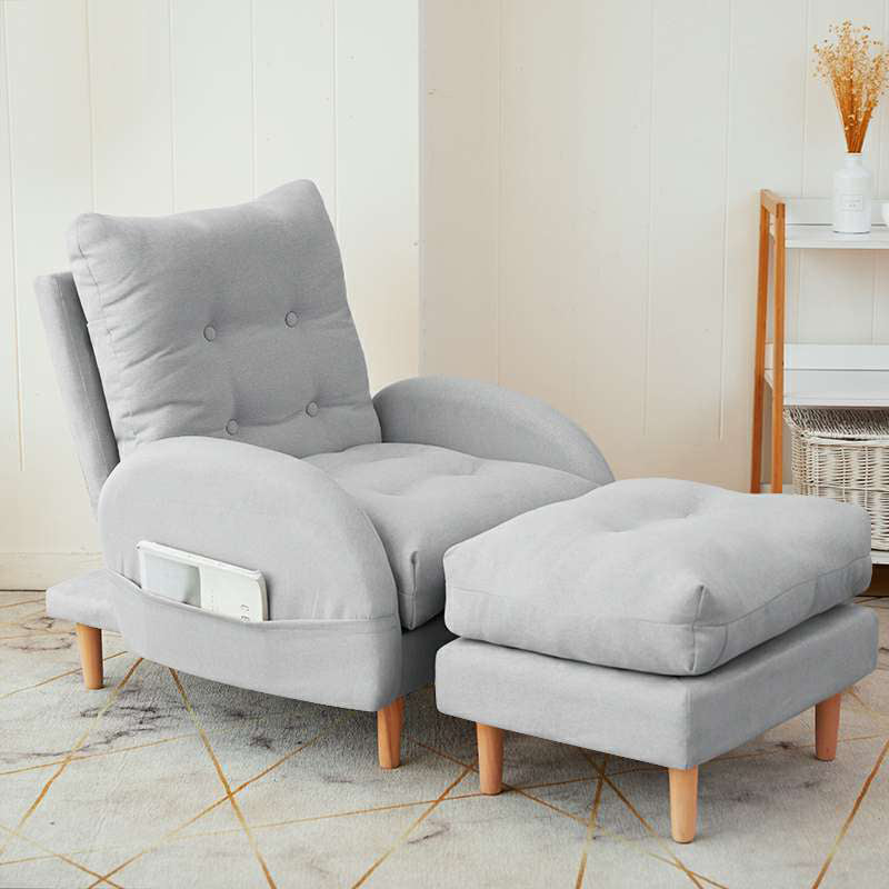 Linen Convertible Chair 24.8"L x 33.4"W x 36.2" H Chair for Living Room Light Gray Clearhalo 'Accent Chairs' 'accent_chairs' 'Chairs & Seating' 'furn' 'furn_accent_chairs' 'Furniture' 'furniture_accent_chairs' 'Living Room Furniture' 4993831