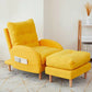 Linen Convertible Chair 24.8"L x 33.4"W x 36.2" H Chair for Living Room Yellow Clearhalo 'Accent Chairs' 'accent_chairs' 'Chairs & Seating' 'furn' 'furn_accent_chairs' 'Furniture' 'furniture_accent_chairs' 'Living Room Furniture' 4993833