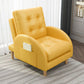 26.37" L x 29.52" W x 37.40" H Accent Armchair with Adjustable Tufted Back Yellow PU（Polyurethane） Clearhalo 'Accent Chairs' 'accent_chairs' 'Chairs & Seating' 'furn' 'furn_accent_chairs' 'Furniture' 'furniture_accent_chairs' 'Living Room Furniture' 4993846