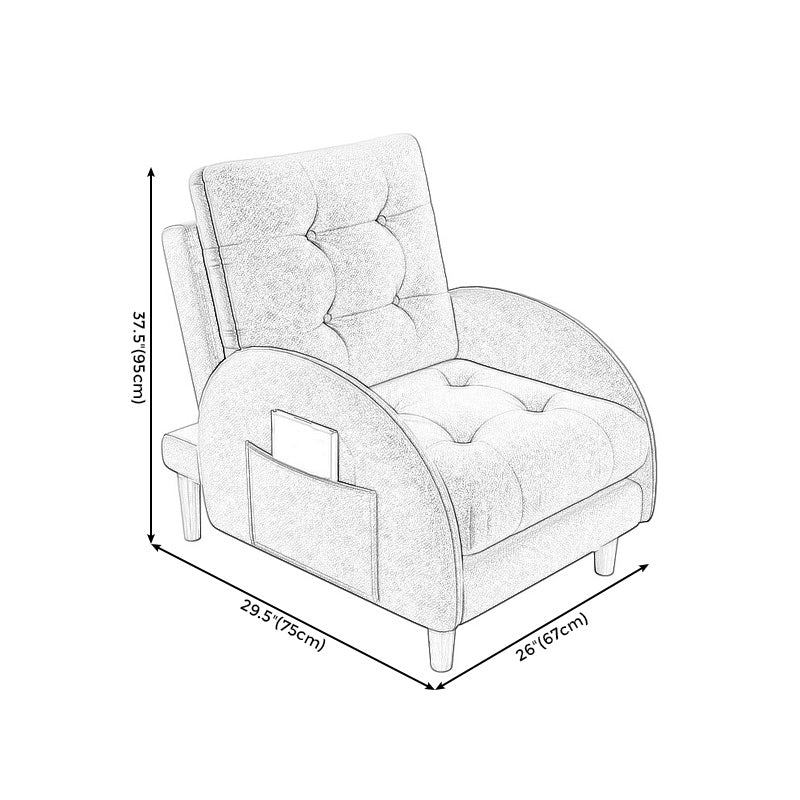 26.37" L x 29.52" W x 37.40" H Accent Armchair with Adjustable Tufted Back Clearhalo 'Accent Chairs' 'accent_chairs' 'Chairs & Seating' 'furn' 'furn_accent_chairs' 'Furniture' 'furniture_accent_chairs' 'Living Room Furniture' 4993854