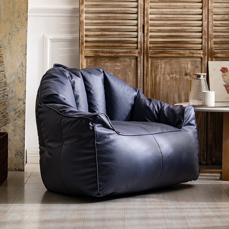 Faux Leather Arms Included Chair 35.4"L x 27.5"W x 29.5" H Chair for Living Room Blue Clearhalo 'Accent Chairs' 'accent_chairs' 'Chairs & Seating' 'furn' 'furn_accent_chairs' 'Furniture' 'furniture_accent_chairs' 'Living Room Furniture' 4993857