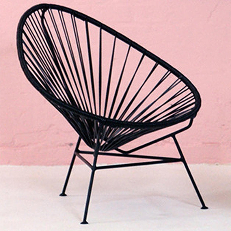 31.49" L x 37.40" W x 37.40" H Papasan Chair Armless Accent Chair for Living Room Black Fabric Clearhalo 'Accent Chairs' 'accent_chairs' 'Chairs & Seating' 'furn' 'furn_accent_chairs' 'Furniture' 'furniture_accent_chairs' 'Living Room Furniture' 4993869