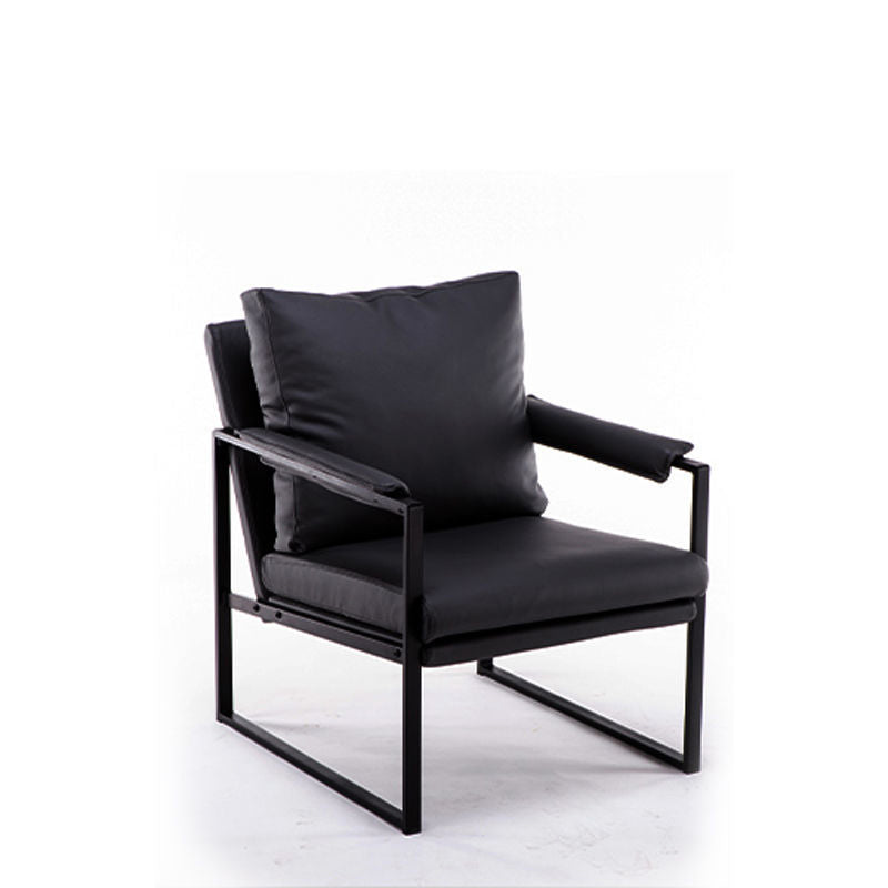 Arms Included Chair 25.5"L x 28.3"W x 31.4" H Chair for Living Room Black Clearhalo 'Accent Chairs' 'accent_chairs' 'Chairs & Seating' 'furn' 'furn_accent_chairs' 'Furniture' 'furniture_accent_chairs' 'Living Room Furniture' 4993884