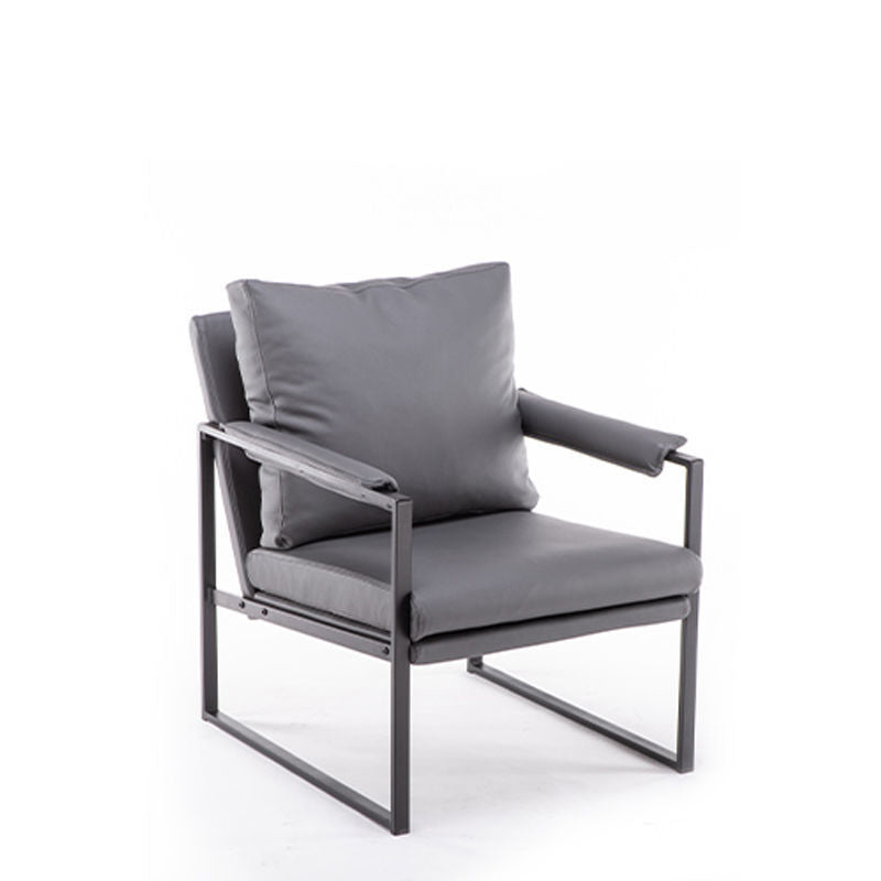 Arms Included Chair 25.5"L x 28.3"W x 31.4" H Chair for Living Room Gray Clearhalo 'Accent Chairs' 'accent_chairs' 'Chairs & Seating' 'furn' 'furn_accent_chairs' 'Furniture' 'furniture_accent_chairs' 'Living Room Furniture' 4993885