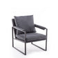 Arms Included Chair 25.5"L x 28.3"W x 31.4" H Chair for Living Room Dark Gray Clearhalo 'Accent Chairs' 'accent_chairs' 'Chairs & Seating' 'furn' 'furn_accent_chairs' 'Furniture' 'furniture_accent_chairs' 'Living Room Furniture' 4993889