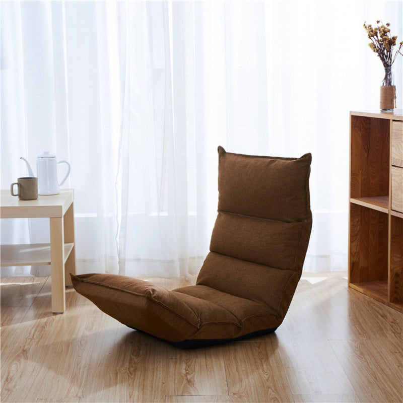 Linen Convertible Chair Cushion Back Modern Chair for Living Room 20.5"L x 30"W x 29.5"H Brown Clearhalo 'Accent Chairs' 'accent_chairs' 'Chairs & Seating' 'furn' 'furn_accent_chairs' 'Furniture' 'furniture_accent_chairs' 'Living Room Furniture' 4993909