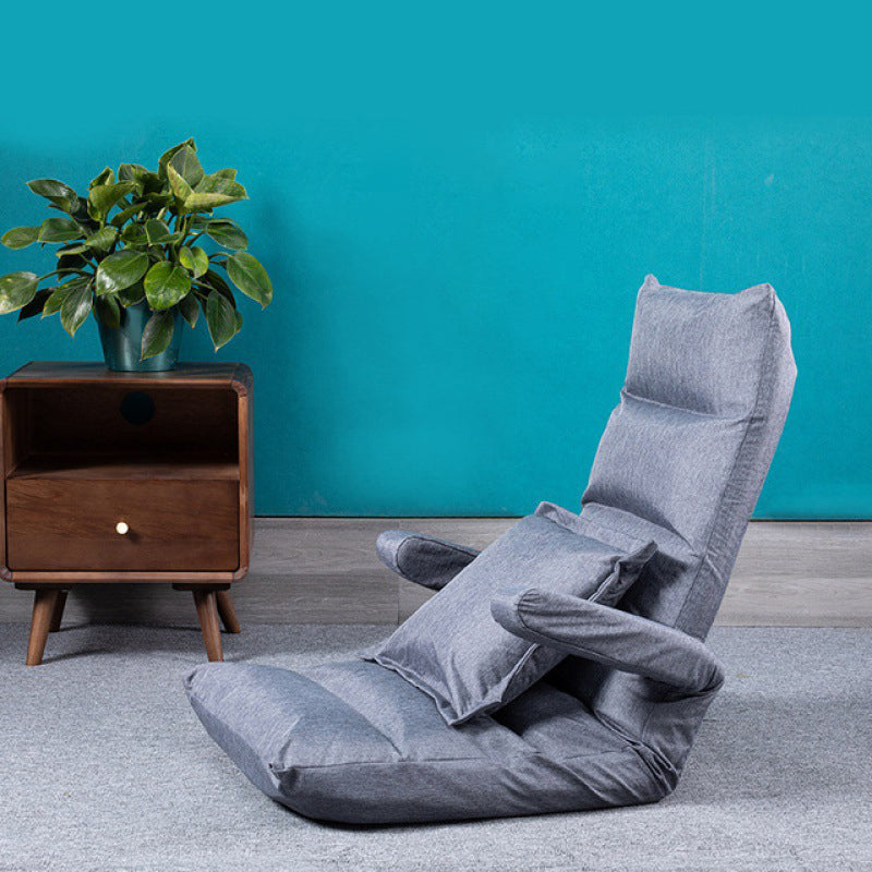 Linen Convertible Chair Cushion Back Modern Chair for Living Room 20"L x 22"W x 26"H Grey Clearhalo 'Accent Chairs' 'accent_chairs' 'Chairs & Seating' 'furn' 'furn_accent_chairs' 'Furniture' 'furniture_accent_chairs' 'Living Room Furniture' 4993916