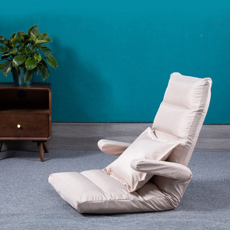 Linen Convertible Chair Cushion Back Modern Chair for Living Room 20"L x 22"W x 26"H Khaki Clearhalo 'Accent Chairs' 'accent_chairs' 'Chairs & Seating' 'furn' 'furn_accent_chairs' 'Furniture' 'furniture_accent_chairs' 'Living Room Furniture' 4993917