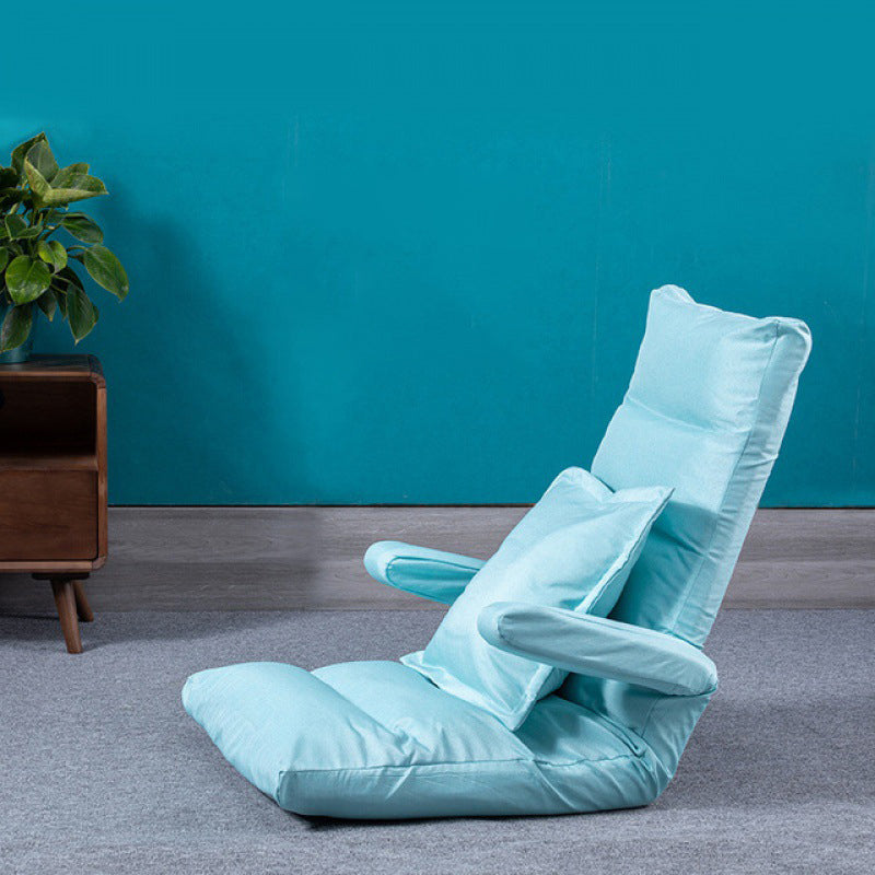 Linen Convertible Chair Cushion Back Modern Chair for Living Room 20"L x 22"W x 26"H Blue Clearhalo 'Accent Chairs' 'accent_chairs' 'Chairs & Seating' 'furn' 'furn_accent_chairs' 'Furniture' 'furniture_accent_chairs' 'Living Room Furniture' 4993918