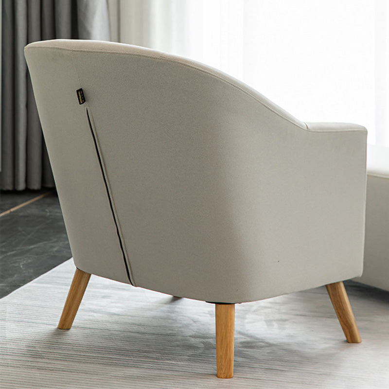 26.77" L * 27.55" W * 32.67" H Bonded Leather Barrel Accent Chair Sloped Arms Barrel Chair Clearhalo 'Accent Chairs' 'accent_chairs' 'Chairs & Seating' 'furn' 'furn_accent_chairs' 'Furniture' 'furniture_accent_chairs' 'Living Room Furniture' 4993959