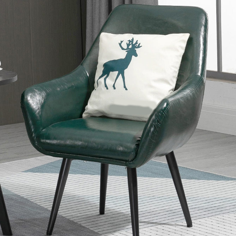 24.8"Wide Bonded Leather Arm Chair with Basic Four Legs and Flared Arms Green Clearhalo 'Accent Chairs' 'accent_chairs' 'Chairs & Seating' 'furn' 'furn_accent_chairs' 'Furniture' 'furniture_accent_chairs' 'Living Room Furniture' 4993986