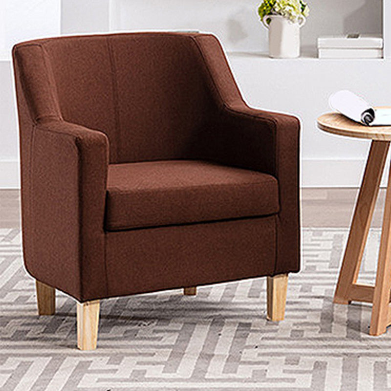27.5"Wide Linen Arm Chair with Pillow Back and Basic Four Legs Tan Clearhalo 'Accent Chairs' 'accent_chairs' 'Chairs & Seating' 'furn' 'furn_accent_chairs' 'Furniture' 'furniture_accent_chairs' 'Living Room Furniture' 4994004