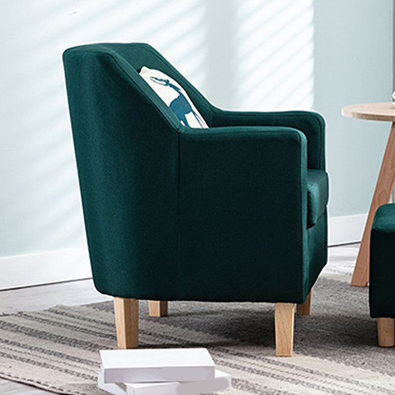 27.5"Wide Linen Arm Chair with Pillow Back and Basic Four Legs Clearhalo 'Accent Chairs' 'accent_chairs' 'Chairs & Seating' 'furn' 'furn_accent_chairs' 'Furniture' 'furniture_accent_chairs' 'Living Room Furniture' 4994006