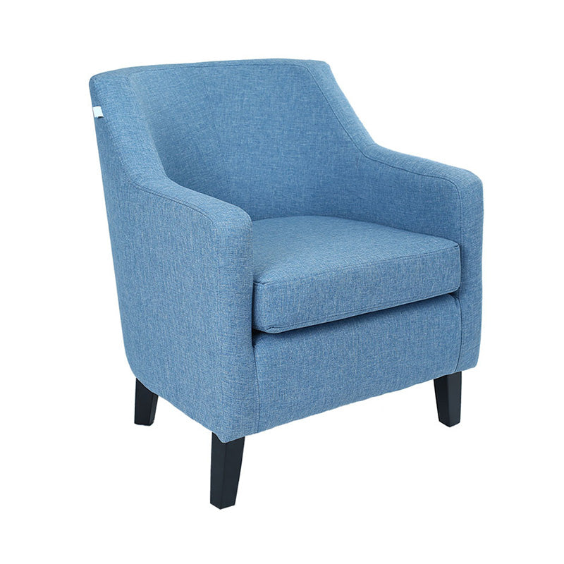 27.5"Wide Linen Arm Chair with Pillow Back and Basic Four Legs Blue Clearhalo 'Accent Chairs' 'accent_chairs' 'Chairs & Seating' 'furn' 'furn_accent_chairs' 'Furniture' 'furniture_accent_chairs' 'Living Room Furniture' 4994007