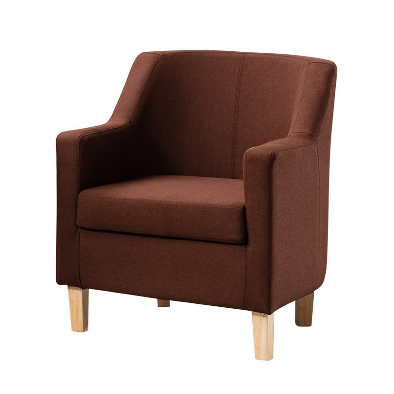 27.5"Wide Linen Arm Chair with Pillow Back and Basic Four Legs Clearhalo 'Accent Chairs' 'accent_chairs' 'Chairs & Seating' 'furn' 'furn_accent_chairs' 'Furniture' 'furniture_accent_chairs' 'Living Room Furniture' 4994012