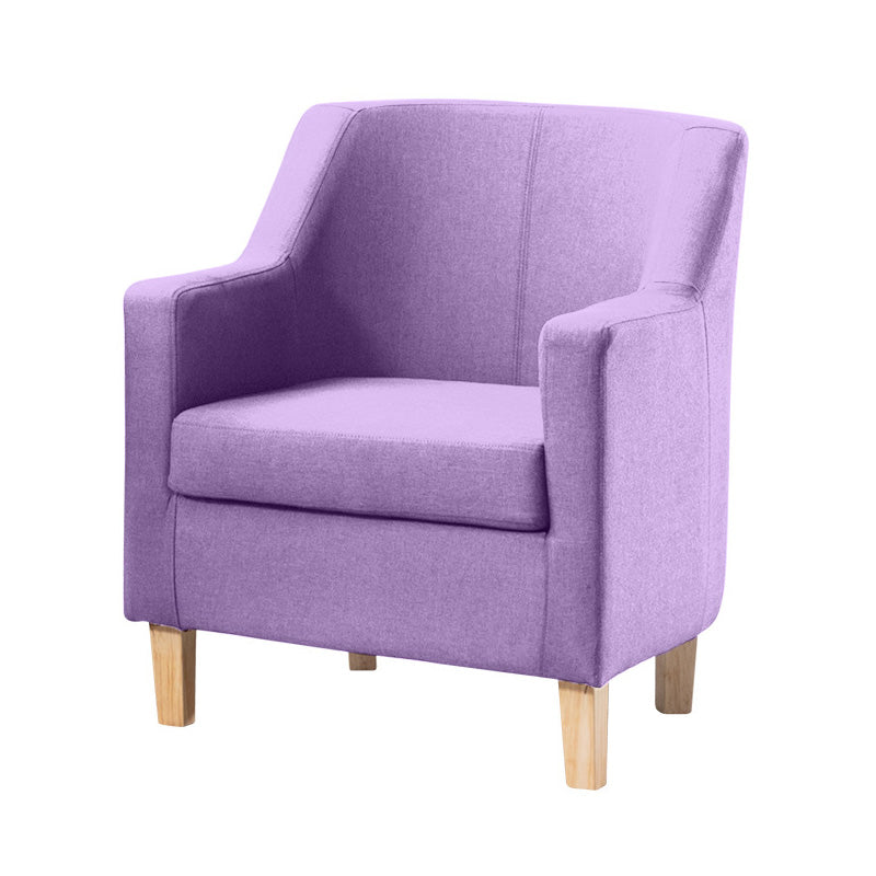 27.5"Wide Linen Arm Chair with Pillow Back and Basic Four Legs Clearhalo 'Accent Chairs' 'accent_chairs' 'Chairs & Seating' 'furn' 'furn_accent_chairs' 'Furniture' 'furniture_accent_chairs' 'Living Room Furniture' 4994013