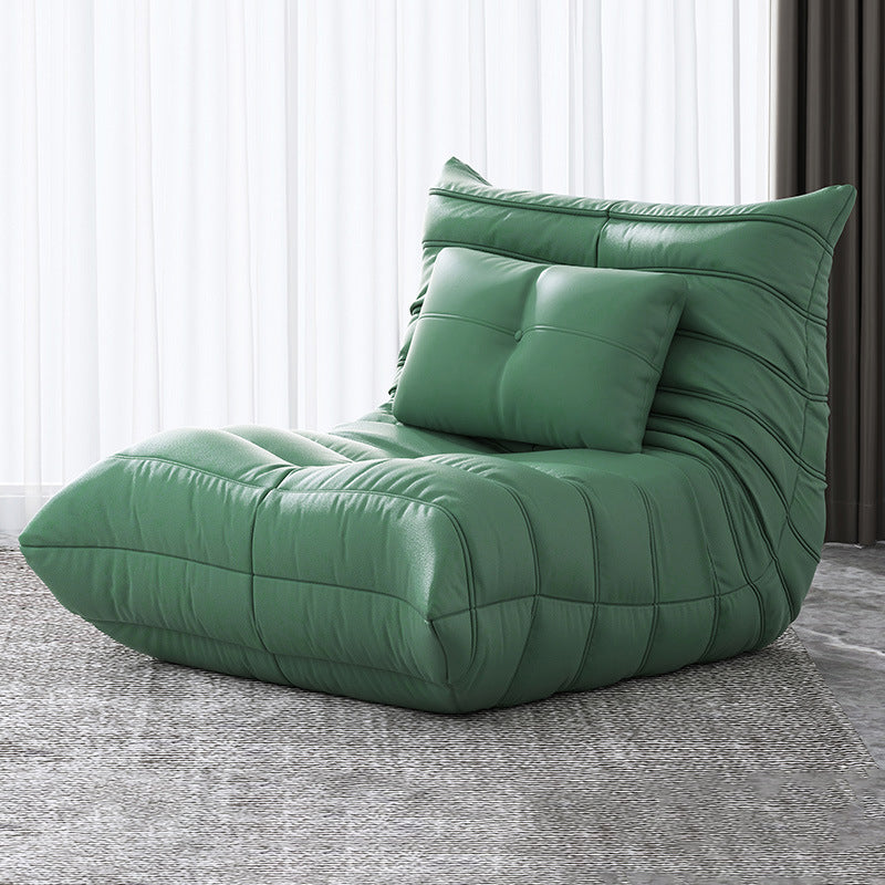 Bonded Leather Armless Chair 34.6"L x 39.3"W x 28.3" H Chair for Living Room Green Clearhalo 'Accent Chairs' 'accent_chairs' 'Chairs & Seating' 'furn' 'furn_accent_chairs' 'Furniture' 'furniture_accent_chairs' 'Living Room Furniture' 4994021