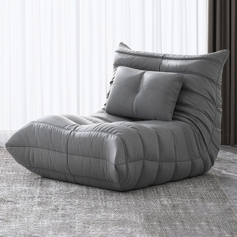 Bonded Leather Armless Chair 34.6"L x 39.3"W x 28.3" H Chair for Living Room Gray Clearhalo 'Accent Chairs' 'accent_chairs' 'Chairs & Seating' 'furn' 'furn_accent_chairs' 'Furniture' 'furniture_accent_chairs' 'Living Room Furniture' 4994025