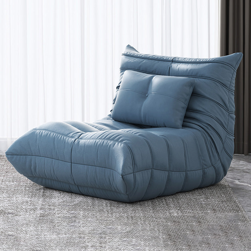 Bonded Leather Armless Chair 34.6"L x 39.3"W x 28.3" H Chair for Living Room Blue Clearhalo 'Accent Chairs' 'accent_chairs' 'Chairs & Seating' 'furn' 'furn_accent_chairs' 'Furniture' 'furniture_accent_chairs' 'Living Room Furniture' 4994027