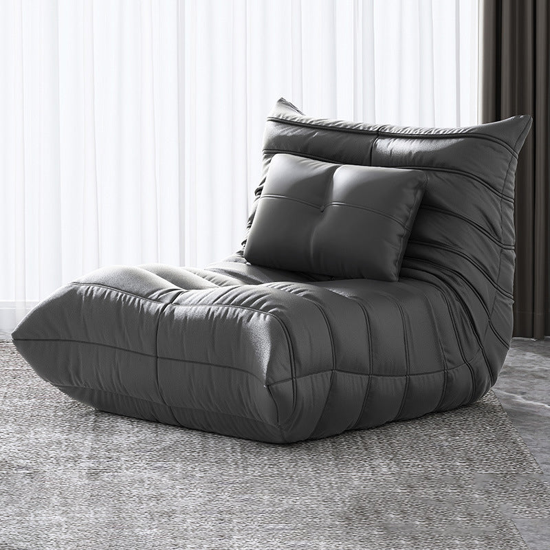 Bonded Leather Armless Chair 34.6"L x 39.3"W x 28.3" H Chair for Living Room Black Clearhalo 'Accent Chairs' 'accent_chairs' 'Chairs & Seating' 'furn' 'furn_accent_chairs' 'Furniture' 'furniture_accent_chairs' 'Living Room Furniture' 4994029