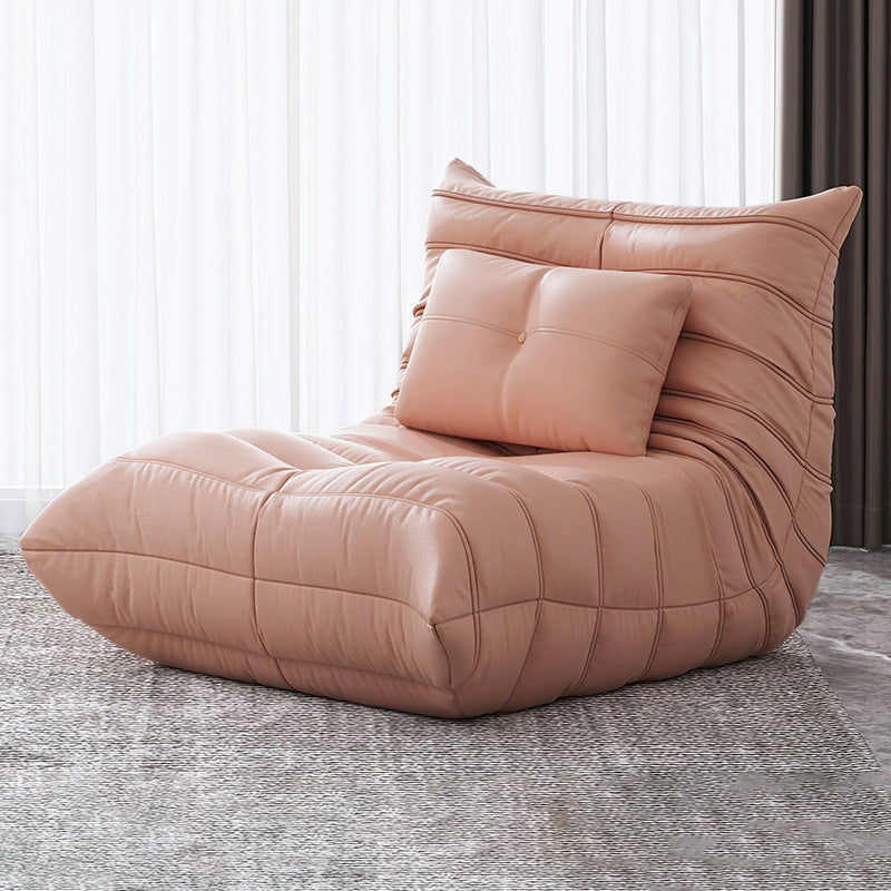 Bonded Leather Armless Chair 34.6"L x 39.3"W x 28.3" H Chair for Living Room Pink Clearhalo 'Accent Chairs' 'accent_chairs' 'Chairs & Seating' 'furn' 'furn_accent_chairs' 'Furniture' 'furniture_accent_chairs' 'Living Room Furniture' 4994031