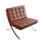 Armless Tufted Cushions Chair 29.5"L x 31.5"W x 31.5" H Chair for Living Room Faux Leather Brown Clearhalo 'Accent Chairs' 'accent_chairs' 'Chairs & Seating' 'furn' 'furn_accent_chairs' 'Furniture' 'furniture_accent_chairs' 'Living Room Furniture' 4994042