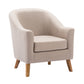 26.77" L x 27.55" W x 32.67" H Linen Barrel Accent Chair Sloped Arms Barrel Chair Clearhalo 'Accent Chairs' 'accent_chairs' 'Chairs & Seating' 'furn' 'furn_accent_chairs' 'Furniture' 'furniture_accent_chairs' 'Living Room Furniture' 4994068