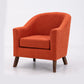 26.77" L x 27.55" W x 32.67" H Linen Barrel Accent Chair Sloped Arms Barrel Chair Orange Red Clearhalo 'Accent Chairs' 'accent_chairs' 'Chairs & Seating' 'furn' 'furn_accent_chairs' 'Furniture' 'furniture_accent_chairs' 'Living Room Furniture' 4994069