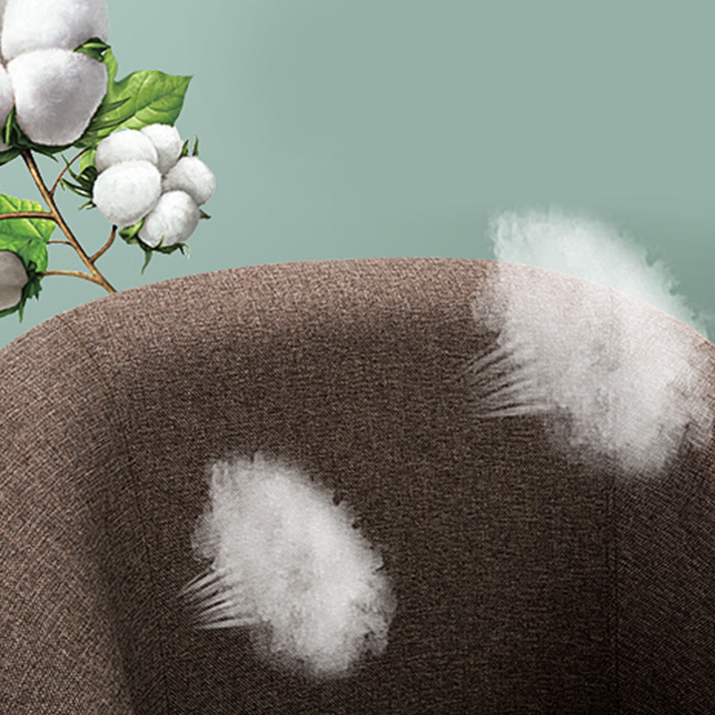 26.77" L x 27.55" W x 32.67" H Linen Barrel Accent Chair Sloped Arms Barrel Chair Clearhalo 'Accent Chairs' 'accent_chairs' 'Chairs & Seating' 'furn' 'furn_accent_chairs' 'Furniture' 'furniture_accent_chairs' 'Living Room Furniture' 4994075