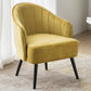 24.4"Wide Velvet Sloped Arms Barrel Chair with Basic Four Legs and Sewn Pillow Back Yellow Black Clearhalo 'Accent Chairs' 'accent_chairs' 'Chairs & Seating' 'furn' 'furn_accent_chairs' 'Furniture' 'furniture_accent_chairs' 'Living Room Furniture' 4994085