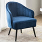 24.4"Wide Velvet Sloped Arms Barrel Chair with Basic Four Legs and Sewn Pillow Back Royal Blue Black Clearhalo 'Accent Chairs' 'accent_chairs' 'Chairs & Seating' 'furn' 'furn_accent_chairs' 'Furniture' 'furniture_accent_chairs' 'Living Room Furniture' 4994089
