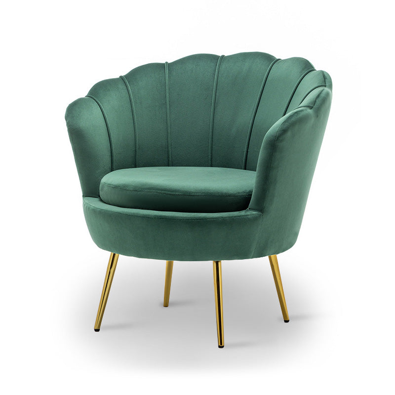 28.74" L x 28.74" W Velvet/Bonded Leather Barrel Accent Chair Sewn Pillow Back Chair Blackish Green Velvet Clearhalo 'Accent Chairs' 'accent_chairs' 'Chairs & Seating' 'furn' 'furn_accent_chairs' 'Furniture' 'furniture_accent_chairs' 'Living Room Furniture' 4994101