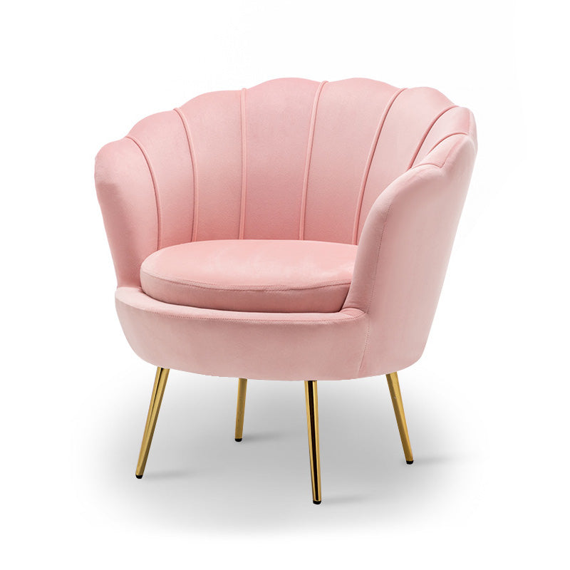 28.74" L x 28.74" W Velvet/Bonded Leather Barrel Accent Chair Sewn Pillow Back Chair Clearhalo 'Accent Chairs' 'accent_chairs' 'Chairs & Seating' 'furn' 'furn_accent_chairs' 'Furniture' 'furniture_accent_chairs' 'Living Room Furniture' 4994105