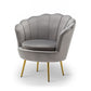28.74" L x 28.74" W Velvet/Bonded Leather Barrel Accent Chair Sewn Pillow Back Chair Grey Velvet Clearhalo 'Accent Chairs' 'accent_chairs' 'Chairs & Seating' 'furn' 'furn_accent_chairs' 'Furniture' 'furniture_accent_chairs' 'Living Room Furniture' 4994106