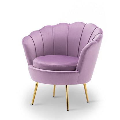 28.74" L x 28.74" W Velvet/Bonded Leather Barrel Accent Chair Sewn Pillow Back Chair Purple Velvet Clearhalo 'Accent Chairs' 'accent_chairs' 'Chairs & Seating' 'furn' 'furn_accent_chairs' 'Furniture' 'furniture_accent_chairs' 'Living Room Furniture' 4994110