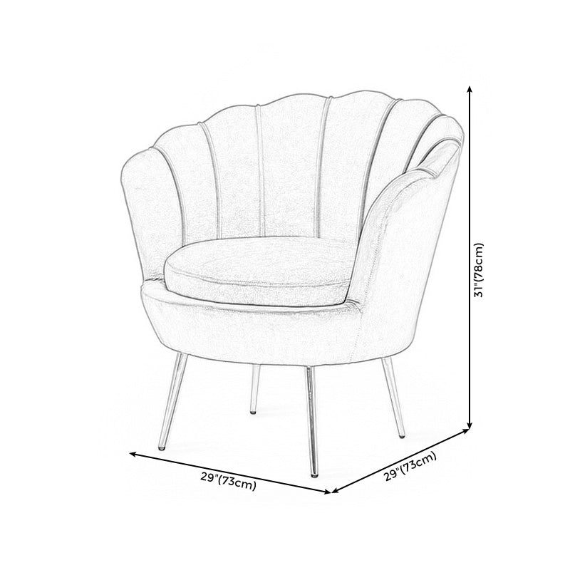 28.74" L x 28.74" W Velvet/Bonded Leather Barrel Accent Chair Sewn Pillow Back Chair Clearhalo 'Accent Chairs' 'accent_chairs' 'Chairs & Seating' 'furn' 'furn_accent_chairs' 'Furniture' 'furniture_accent_chairs' 'Living Room Furniture' 4994113