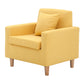 27.5"Wide Faux Leather/Linen Blend Tight Back Arm Chair with Basic Four Legs Yellow Latex Clearhalo 'Accent Chairs' 'accent_chairs' 'Chairs & Seating' 'furn' 'furn_accent_chairs' 'Furniture' 'furniture_accent_chairs' 'Living Room Furniture' 4994115