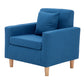 27.5"Wide Faux Leather/Linen Blend Tight Back Arm Chair with Basic Four Legs Lake Blue Latex Clearhalo 'Accent Chairs' 'accent_chairs' 'Chairs & Seating' 'furn' 'furn_accent_chairs' 'Furniture' 'furniture_accent_chairs' 'Living Room Furniture' 4994123