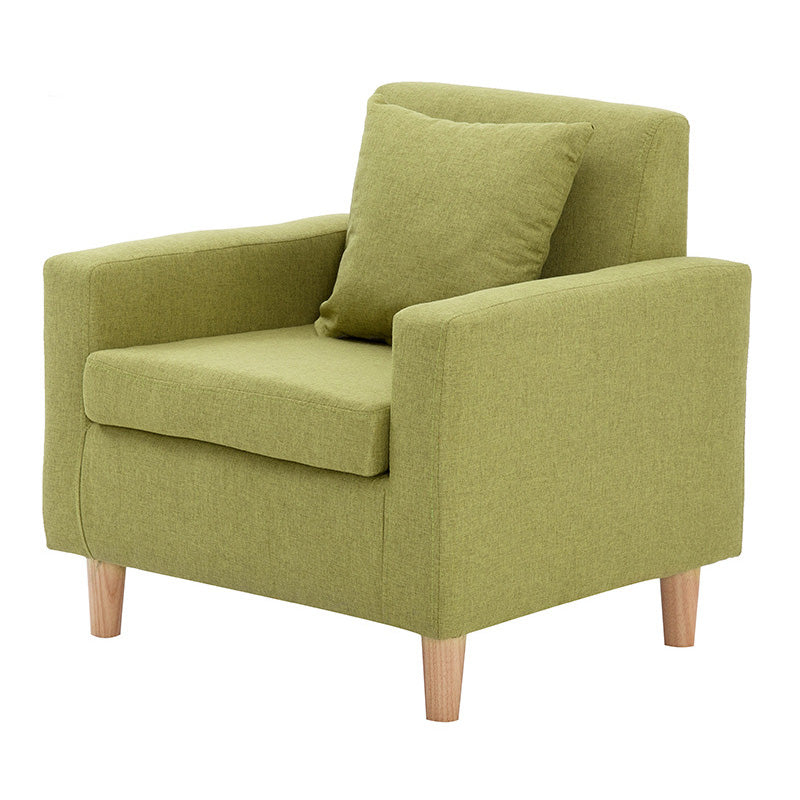 27.5"Wide Faux Leather/Linen Blend Tight Back Arm Chair with Basic Four Legs Fruit Green Clearhalo 'Accent Chairs' 'accent_chairs' 'Chairs & Seating' 'furn' 'furn_accent_chairs' 'Furniture' 'furniture_accent_chairs' 'Living Room Furniture' 4994126