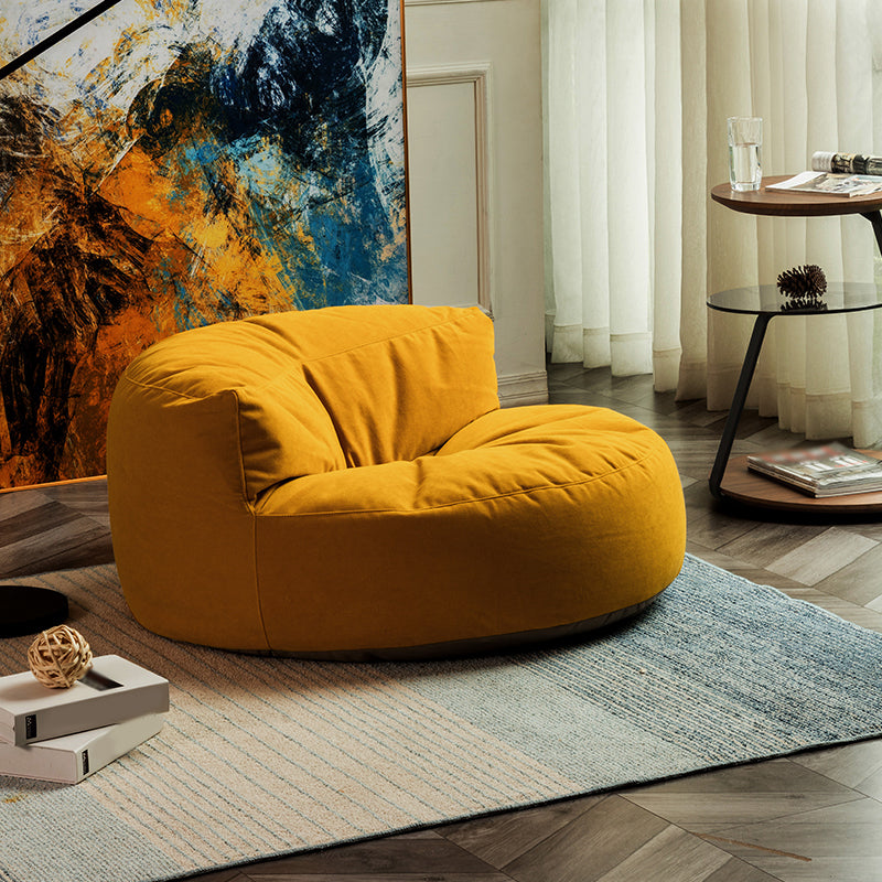 Velvet Parsons Chair 34.6" L x 39.3"W x 18.8" H Armless Chair Living Room Yellow Without Ottoman Clearhalo 'Accent Chairs' 'accent_chairs' 'Chairs & Seating' 'furn' 'furn_accent_chairs' 'Furniture' 'furniture_accent_chairs' 'Living Room Furniture' 4994152