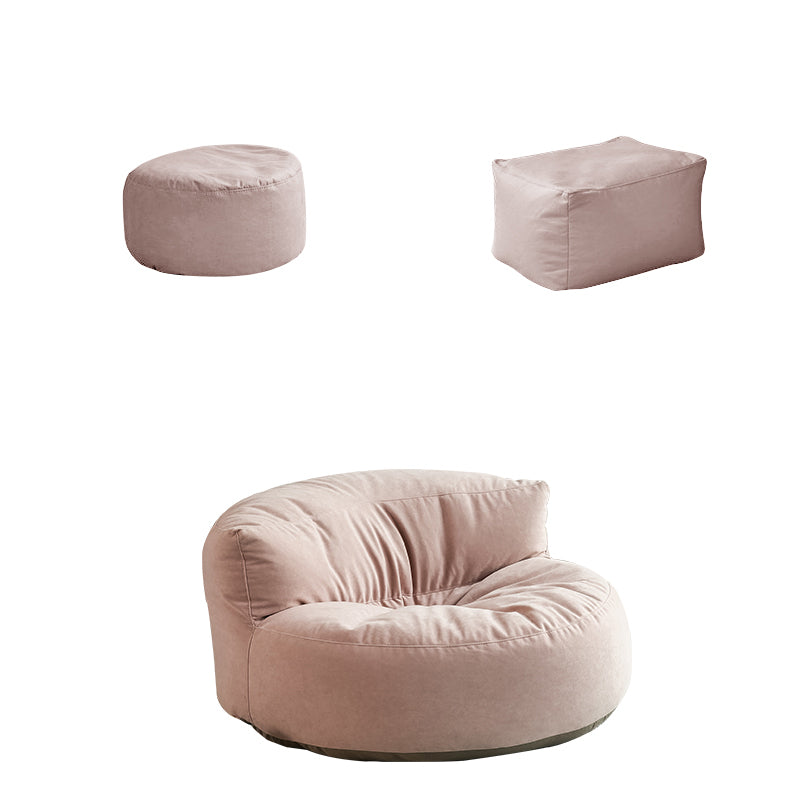 Velvet Parsons Chair 34.6" L x 39.3"W x 18.8" H Armless Chair Living Room Pink With Ottoman Clearhalo 'Accent Chairs' 'accent_chairs' 'Chairs & Seating' 'furn' 'furn_accent_chairs' 'Furniture' 'furniture_accent_chairs' 'Living Room Furniture' 4994156