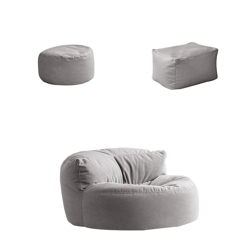 Velvet Parsons Chair 34.6" L x 39.3"W x 18.8" H Armless Chair Living Room Grey With Ottoman Clearhalo 'Accent Chairs' 'accent_chairs' 'Chairs & Seating' 'furn' 'furn_accent_chairs' 'Furniture' 'furniture_accent_chairs' 'Living Room Furniture' 4994157