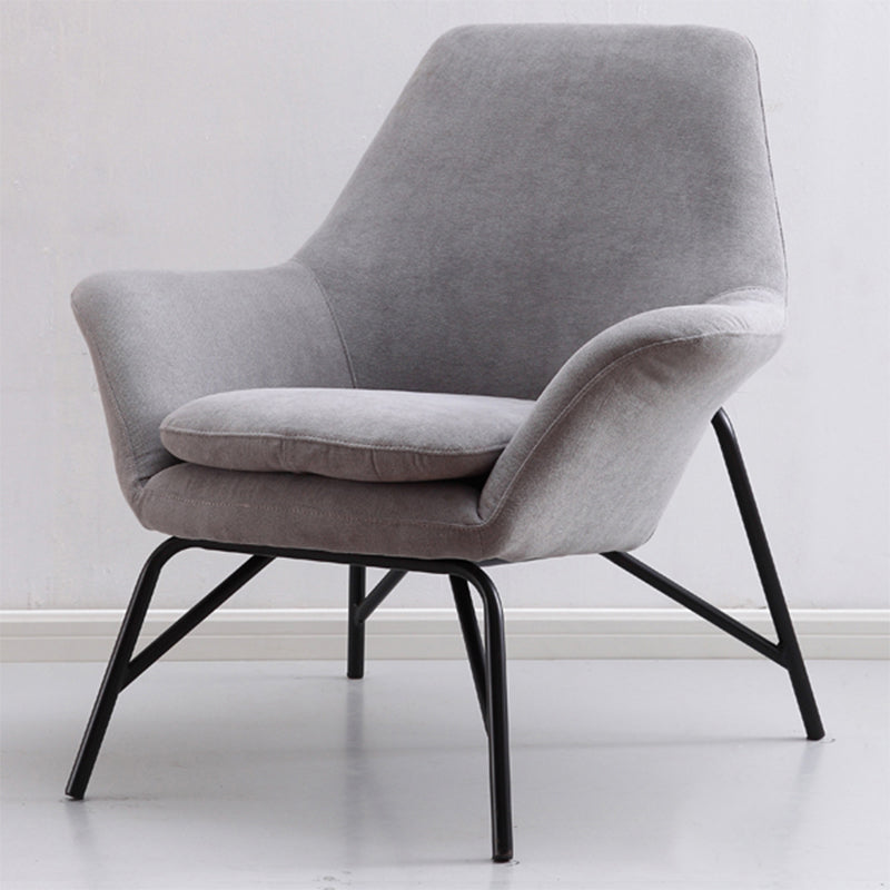 33.46" L x 30.70" W x 34.64" H Linen Accent Chair Flared Arms Lounge Chair Light Gray Clearhalo 'Accent Chairs' 'accent_chairs' 'Chairs & Seating' 'furn' 'furn_accent_chairs' 'Furniture' 'furniture_accent_chairs' 'Living Room Furniture' 4994172