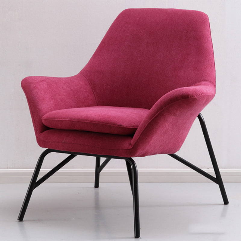 33.46" L x 30.70" W x 34.64" H Linen Accent Chair Flared Arms Lounge Chair Rose Red Clearhalo 'Accent Chairs' 'accent_chairs' 'Chairs & Seating' 'furn' 'furn_accent_chairs' 'Furniture' 'furniture_accent_chairs' 'Living Room Furniture' 4994174