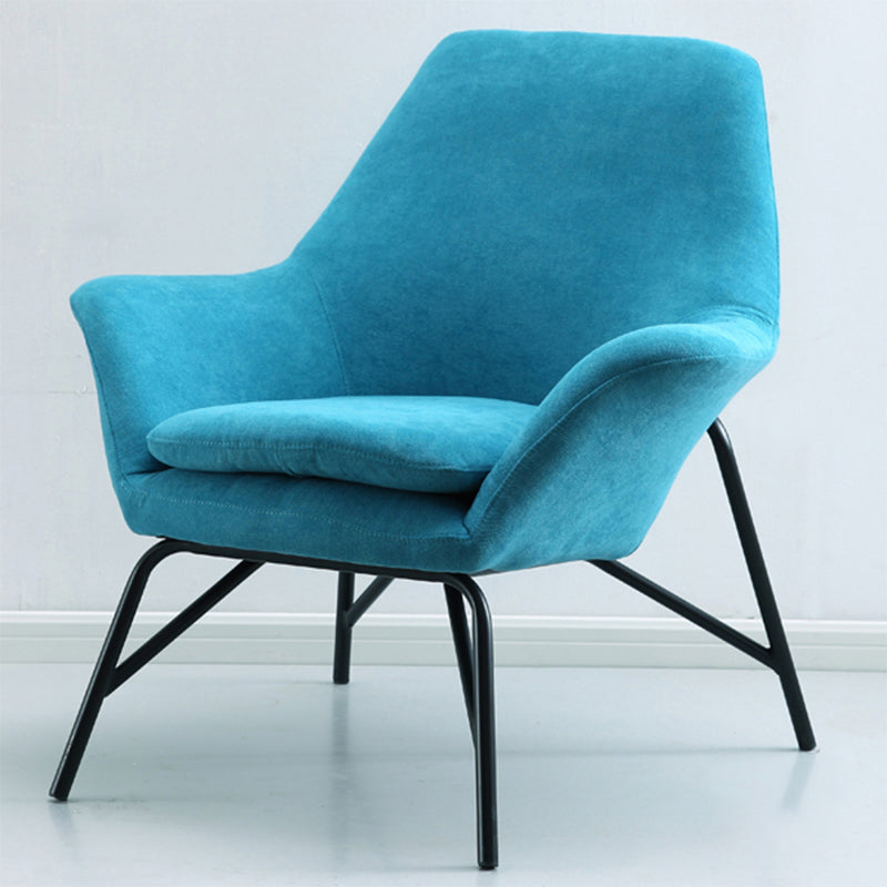 33.46" L x 30.70" W x 34.64" H Linen Accent Chair Flared Arms Lounge Chair Lake Blue Clearhalo 'Accent Chairs' 'accent_chairs' 'Chairs & Seating' 'furn' 'furn_accent_chairs' 'Furniture' 'furniture_accent_chairs' 'Living Room Furniture' 4994179
