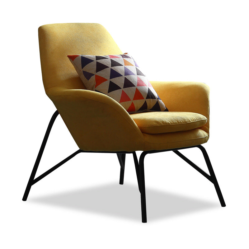 33.46" L x 30.70" W x 34.64" H Linen Accent Chair Flared Arms Lounge Chair Clearhalo 'Accent Chairs' 'accent_chairs' 'Chairs & Seating' 'furn' 'furn_accent_chairs' 'Furniture' 'furniture_accent_chairs' 'Living Room Furniture' 4994181