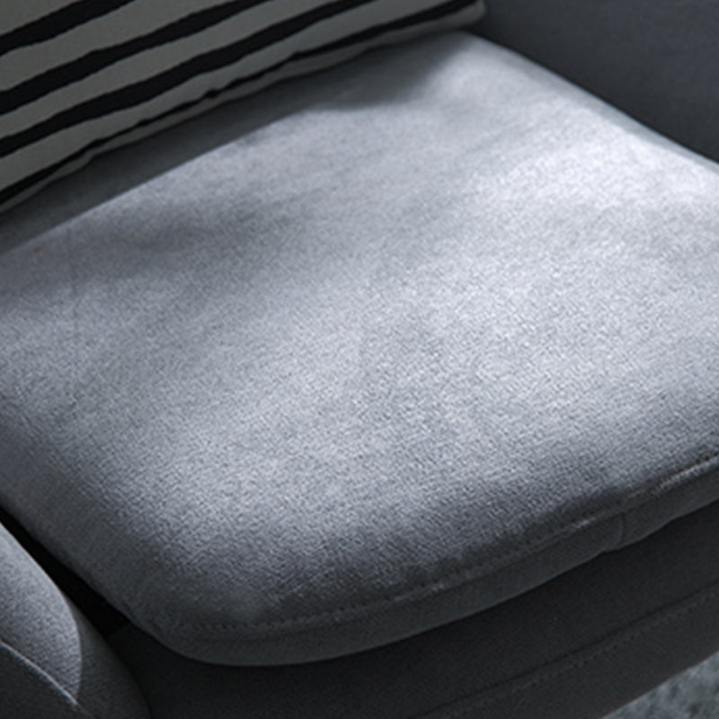 33.46" L x 30.70" W x 34.64" H Linen Accent Chair Flared Arms Lounge Chair Clearhalo 'Accent Chairs' 'accent_chairs' 'Chairs & Seating' 'furn' 'furn_accent_chairs' 'Furniture' 'furniture_accent_chairs' 'Living Room Furniture' 4994184