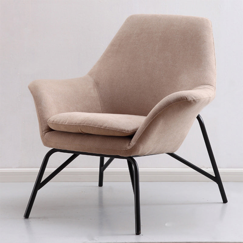 33.46" L x 30.70" W x 34.64" H Linen Accent Chair Flared Arms Lounge Chair Gray-Khaki Clearhalo 'Accent Chairs' 'accent_chairs' 'Chairs & Seating' 'furn' 'furn_accent_chairs' 'Furniture' 'furniture_accent_chairs' 'Living Room Furniture' 4994185